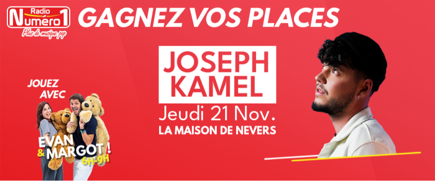 Jeu - Gagnez vos places pour le concert de Joseph Kamel à Nevers - Radio Numéro 1…